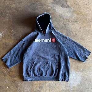 Vintage Y2K Element Skater Hoodie - Oversized 3/4 Sleeve - Size L